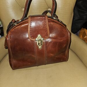 Vintage Jean Michel Brown Leather Dr Satchel